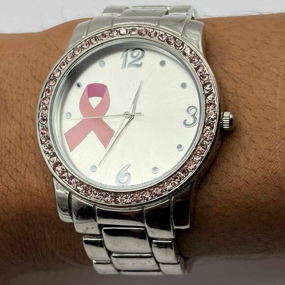 Pink & Silver Breast Cancer Watch - Picture 1 of 5
